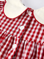 Christmas Embroidered Christmas Tree Plaid Girls Dress: 6