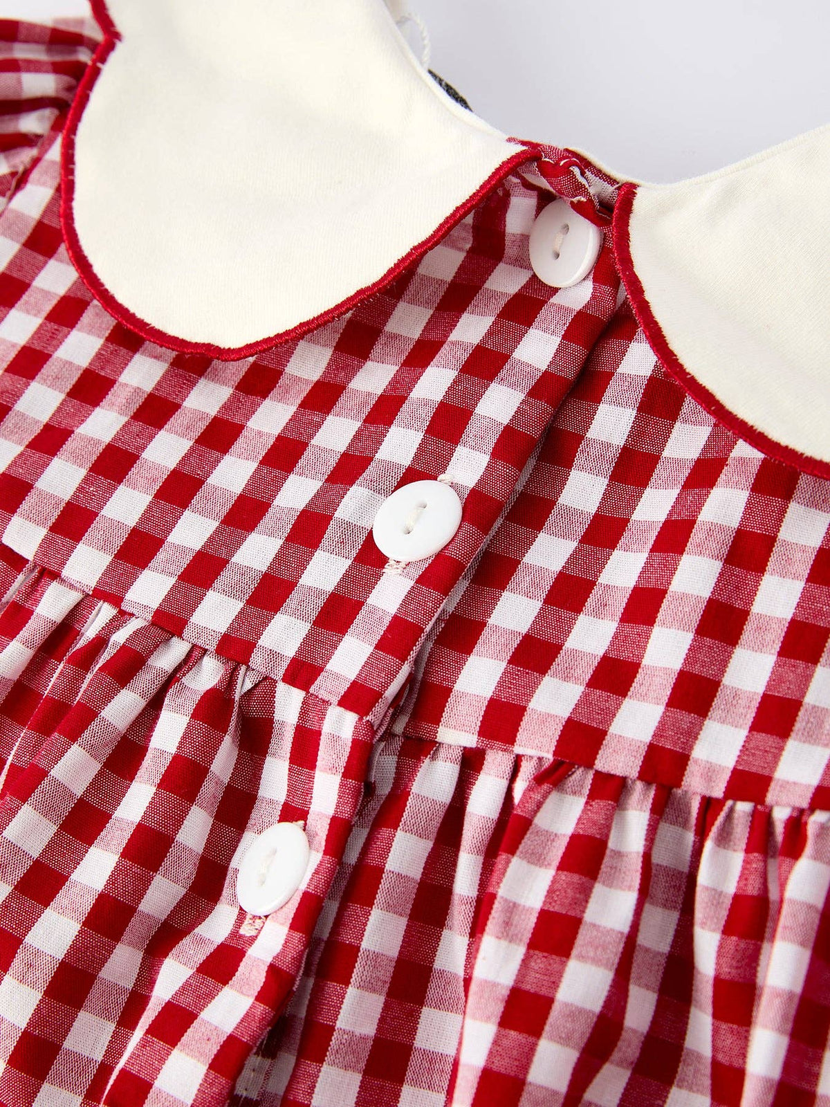 Christmas Embroidered Christmas Tree Plaid Girls Dress: 5