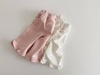 Ruffle Hem Baby Cotton Pants: Pink / 6