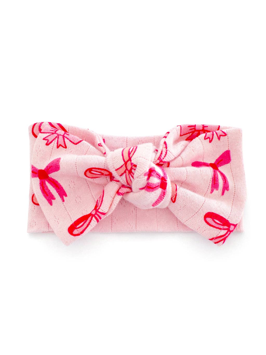 Pink Bows / Organic Pointelle Bow: 0-6M