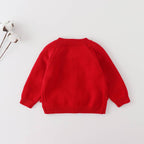 Textured Knit Baby Button Cardigan: White / 18M