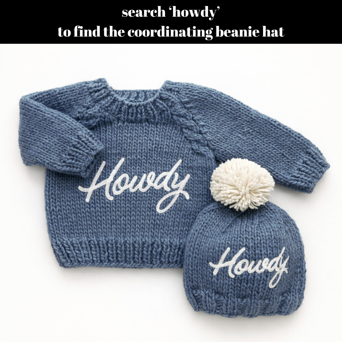 Howdy Sweater Slate Blue for Baby & Toddler: 0-6 months
