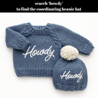 Howdy Sweater Slate Blue for Baby & Toddler: 6-12 months