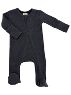 Charcoal Speckle / 2-Way Zip Footie: 0 - 3 mo.