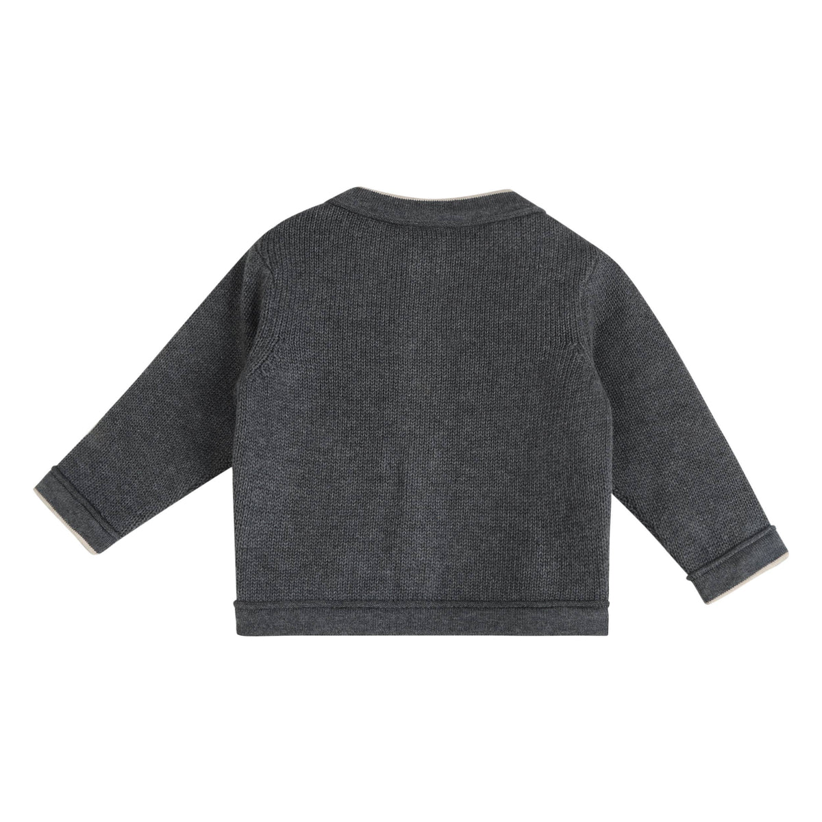 Charles Classic Cable Knit Baby Cardigan (Organic Cotton): Charcoal / 18-24M