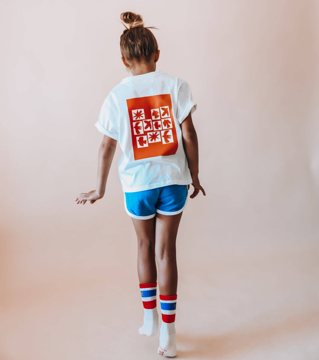 FREE BIRD in burnt orange | Kids Tee: 4-5Y / WHITE