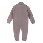 Milan Shawl Sweater Knit Baby Jumpsuit (Organic cotton): Blue / 18-24