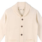 Milan Shawl Sweater Knit Baby Jumpsuit (Organic cotton): Blue / 18-24