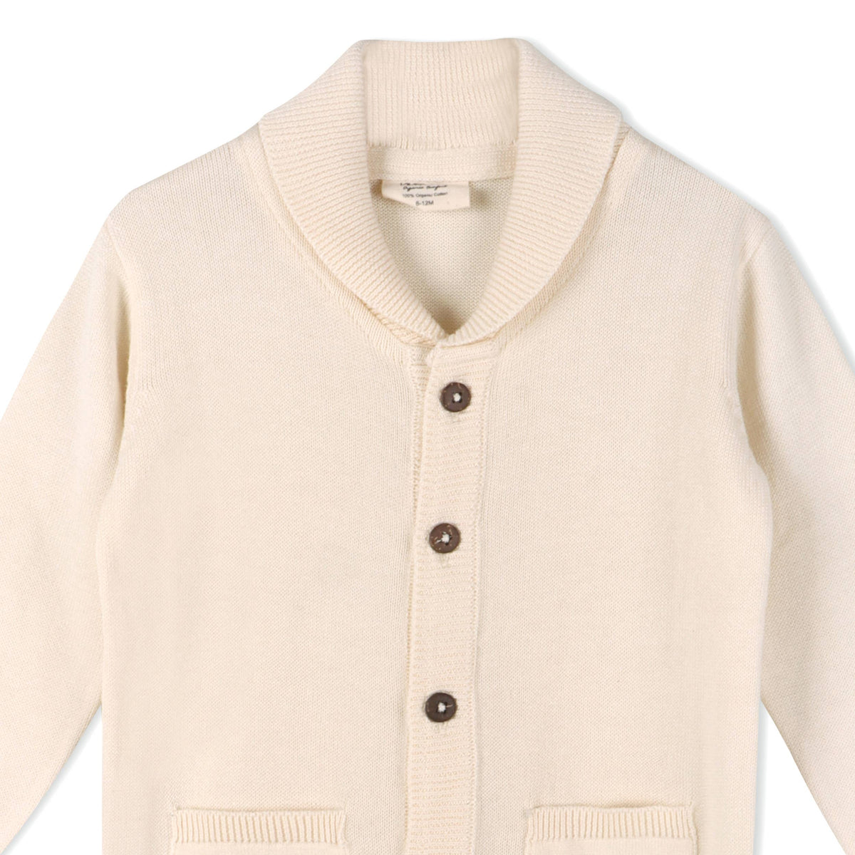 Milan Shawl Sweater Knit Baby Jumpsuit (Organic cotton): Blue / 18-24