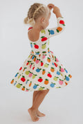 3/4 Sleeve Twirl Dress in Colorful Apples: Apples / 4