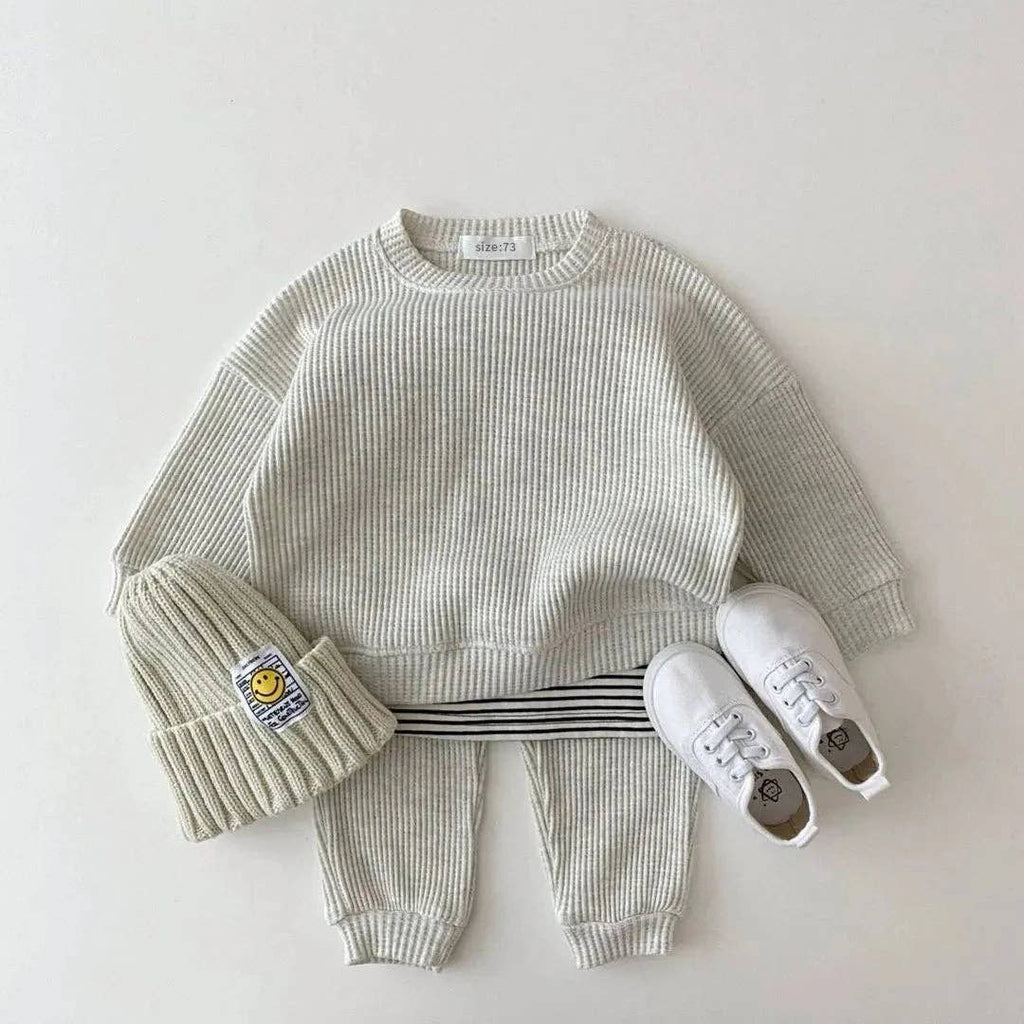 Baby Cotton Tracksuit Pullover Set: 12-18M / Pink