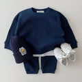 Baby Cotton Tracksuit Pullover Set: 6-12M / Navy