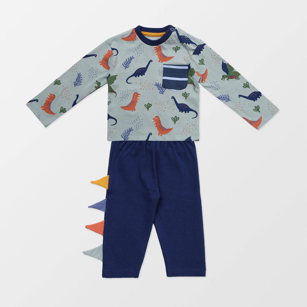 Multicoloured Dinosaur Print Top and Legging Set: 3-6 Months