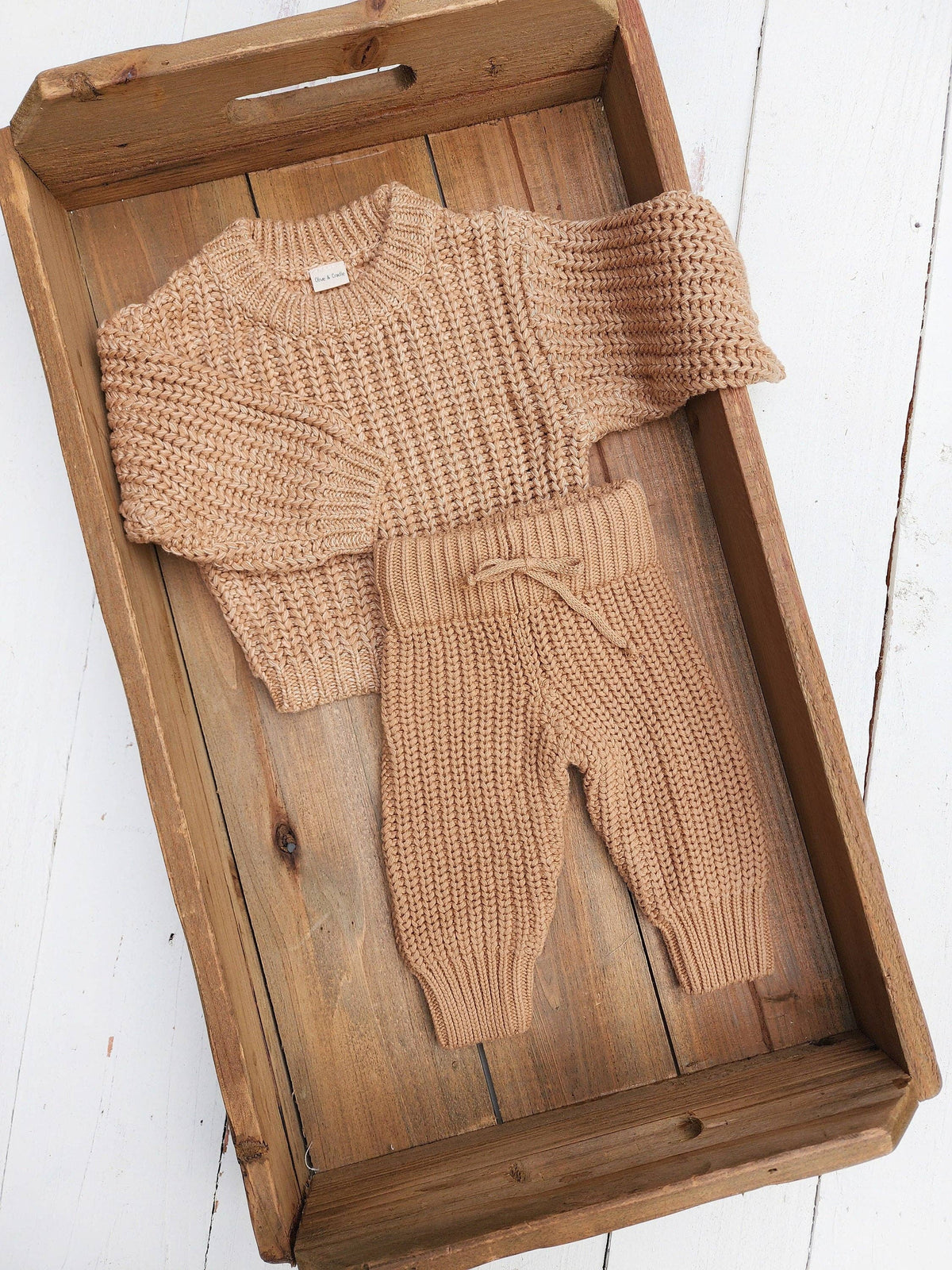 Chunky Braided PANTS: Cream/light rice / 4T