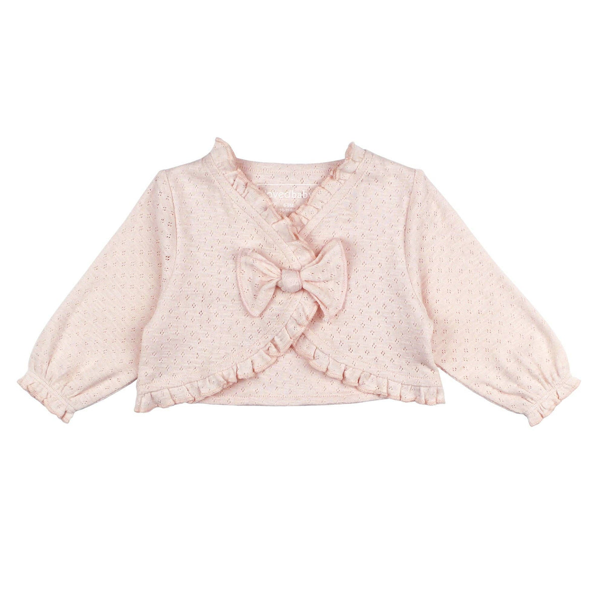 Cotton Candy | Organic Pointelle Ruffle Sweater: 6-9m