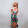 FLOWER MARKET GIRL | Kids Tee: Peach / 18-24M / WHITE