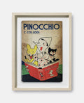 Pinocchio by C. Collodi Book Cover Print: Maple Frame / 11×14"
