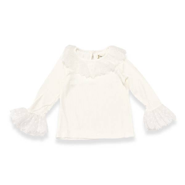 17141 Lace Collar & Cuff L/S Top: 2T 3T 4T; 2-2-2