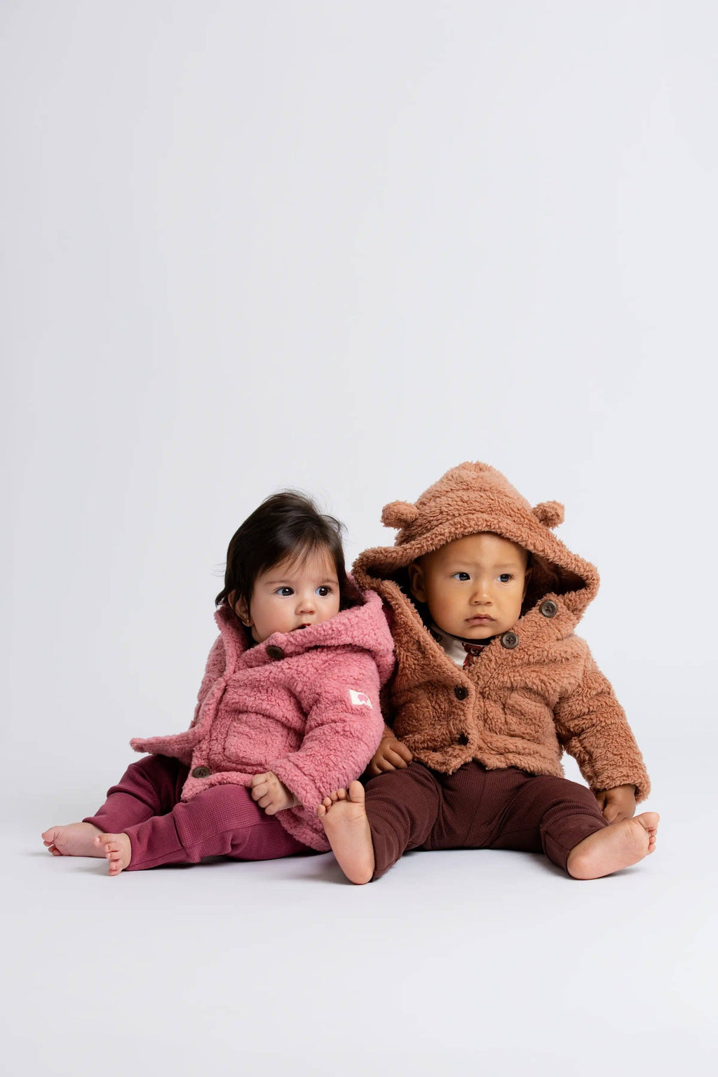 Baby Sherpa Teddy Cardigan_Mauve Pink: Girl / Mauve Pink / 12-18m