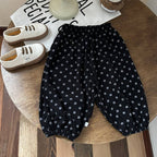 Baby & Kids Printed Casual Pants: Black Polka Dot / 4-5T
