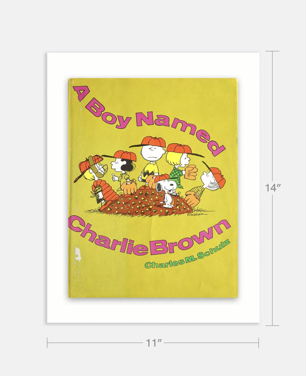 A Boy Named Charlie Brown by Charles Schulz Book Cover Print: Maple Frame / 11×14"