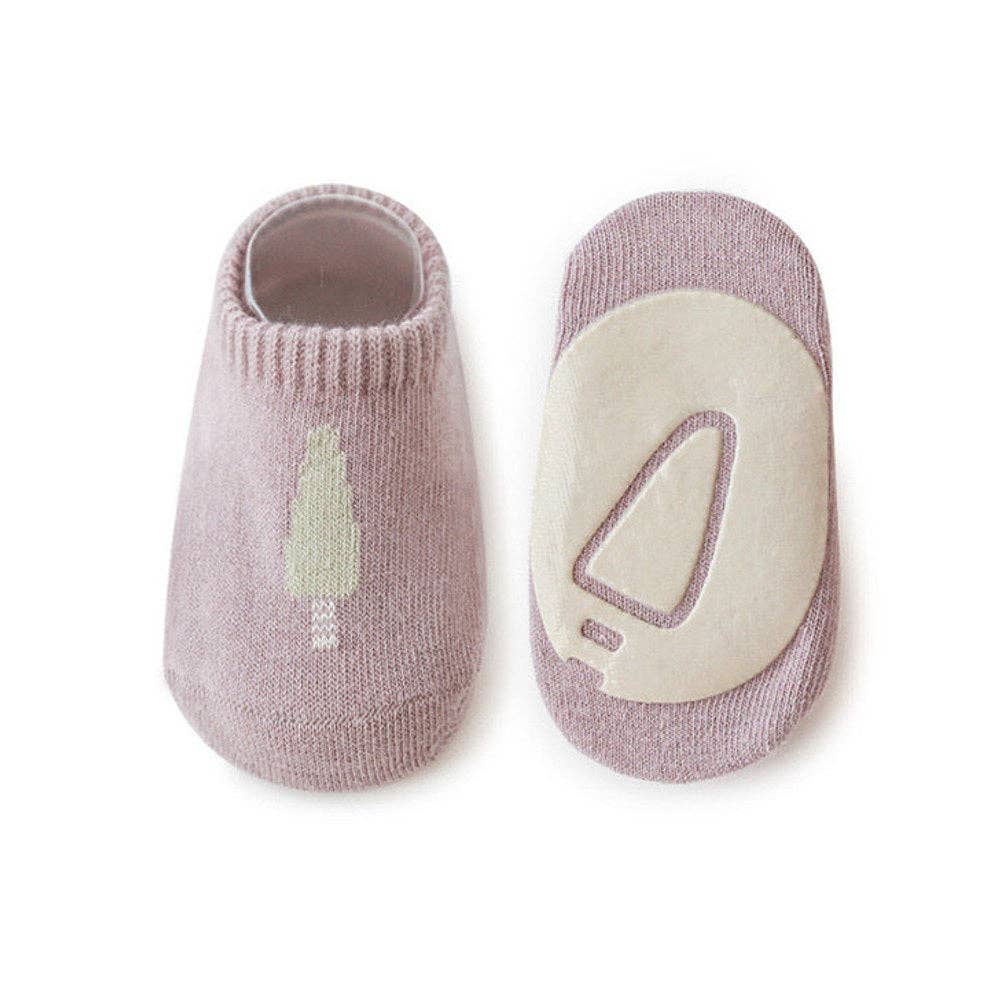 MyKids-USA® Kids Girl Embroidered Pattern Non-Slip Floor Soft Socks: White / L (3-5Y)