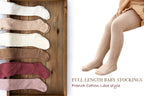 French Lace Cotton Tights: White / XS/ 0-6m