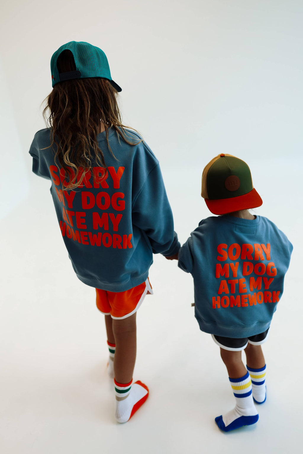 SORRY, MY DOG ATE MY HOMEWORK | DUSTY BLUE | oversized drop shoulder | KIDS: DUSTY BLUE / 4-6 PULLOVER