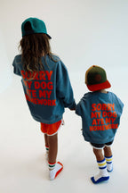 SORRY, MY DOG ATE MY HOMEWORK | DUSTY BLUE | oversized drop shoulder | KIDS: DUSTY BLUE / 4-6 PULLOVER