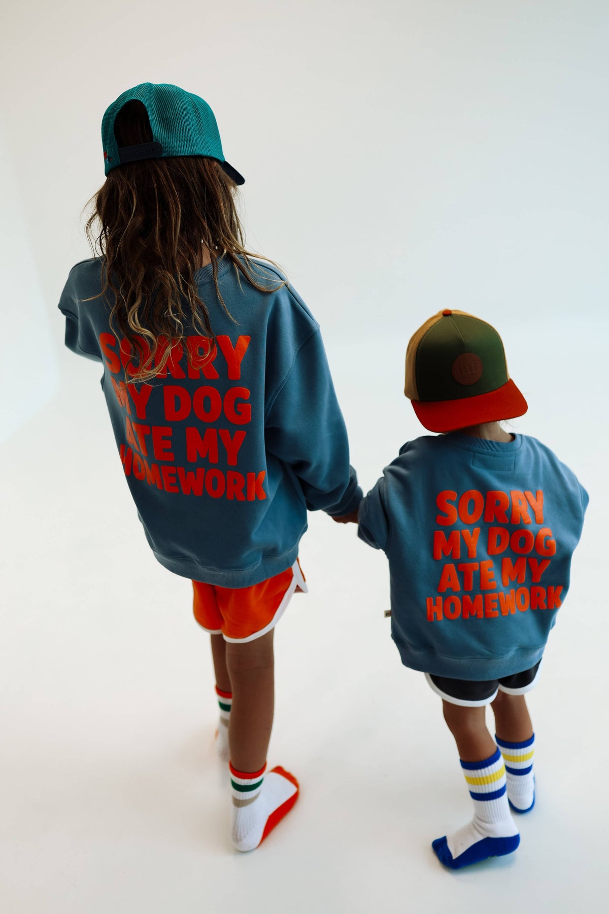 SORRY, MY DOG ATE MY HOMEWORK | DUSTY BLUE | oversized drop shoulder | KIDS: DUSTY BLUE / 6-8 PULLOVER