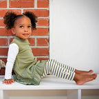 Sage/White | Organic Leggings: 6-9m