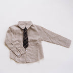 Woven Striped Button Down With Tie: 2T
