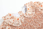 Brown Floral Collared Dress: 4T