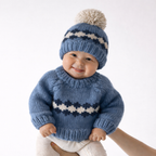 Geo Sweater Slate Blue for Baby & Toddler: 12-18 months