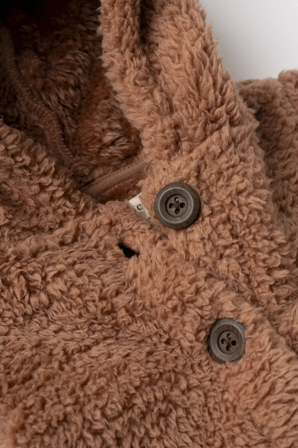 Baby Sherpa Teddy Cardigan_Caramel Brown: Unisex / Caramel Brown / 9-12m