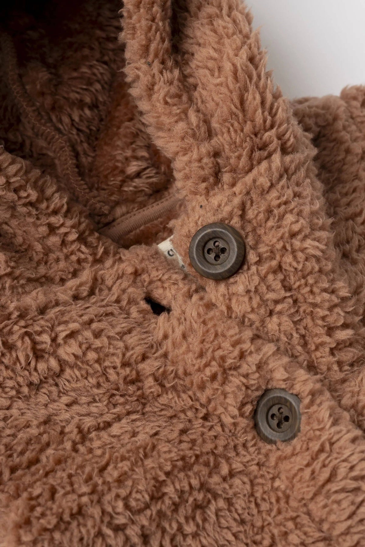 Baby Sherpa Teddy Cardigan_Caramel Brown: Unisex / Caramel Brown / 9-12m