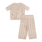Daisy Bee Baby Knit Top & Pants Set (Organic Cotton): Cottonwood / 3-4T