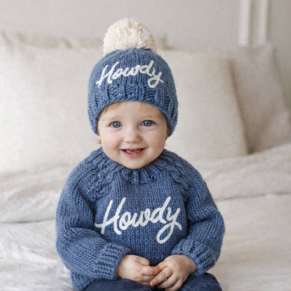 Howdy Sweater Slate Blue for Baby & Toddler: 0-6 months
