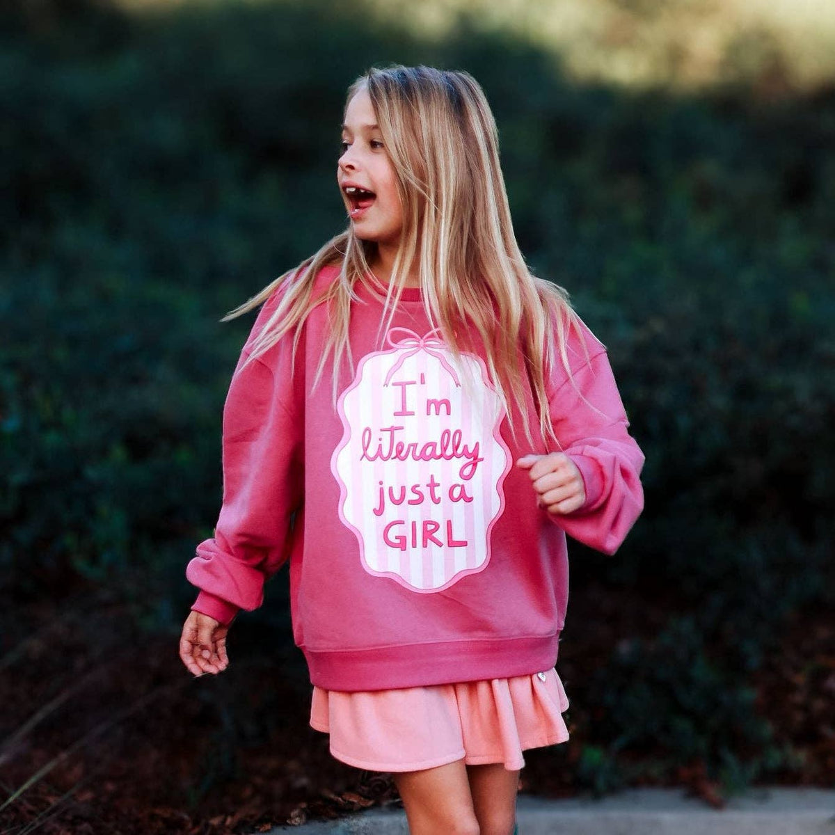 I'M LITERALLY JUST A GIRL | IN DUSTY MAGENTA| oversized drop shoulder | KIDS: DUSTY MAGENTA / 4 - 6Y PULLOVER