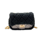 B1388 Sherpa Mixed Quilted Purse (3 Colors): Camel