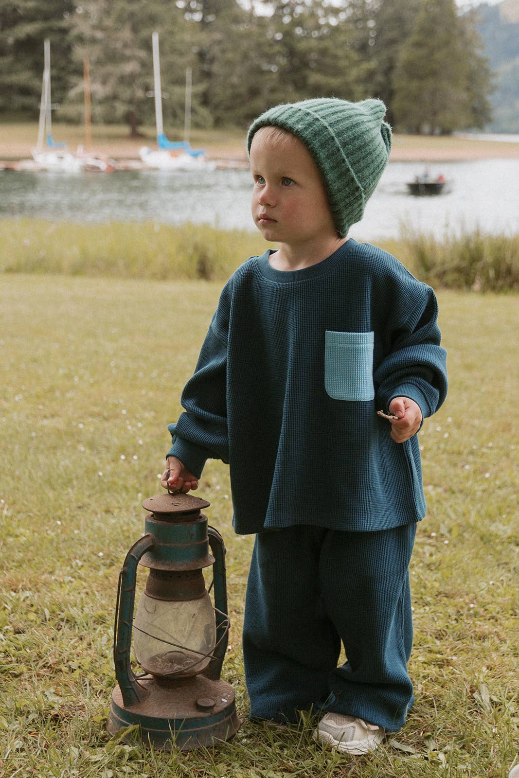Aiden Set in Deep Blue: 12-18 Months