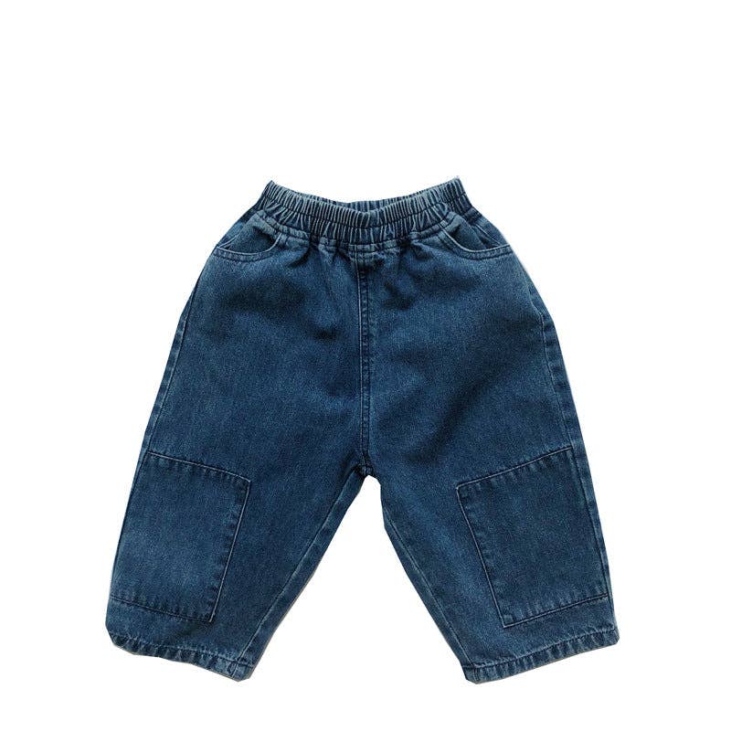 Kids Denim Trousers Casual Retro Wide-Leg Pants: Denim Blue / 12-18M