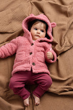 Baby Sherpa Teddy Cardigan_Mauve Pink: Girl / Mauve Pink / 6-9m