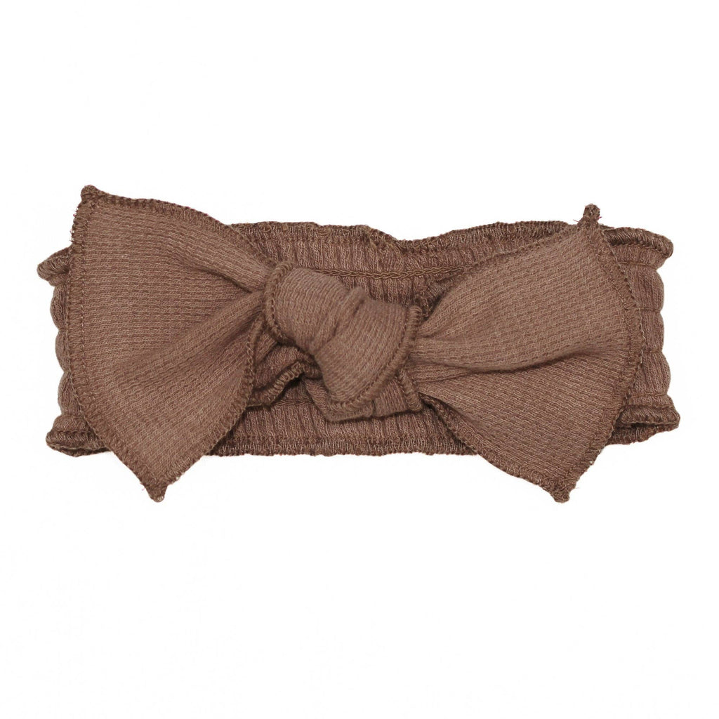 Cocoa | Organic Thermal Smocked Headband: 0-12m
