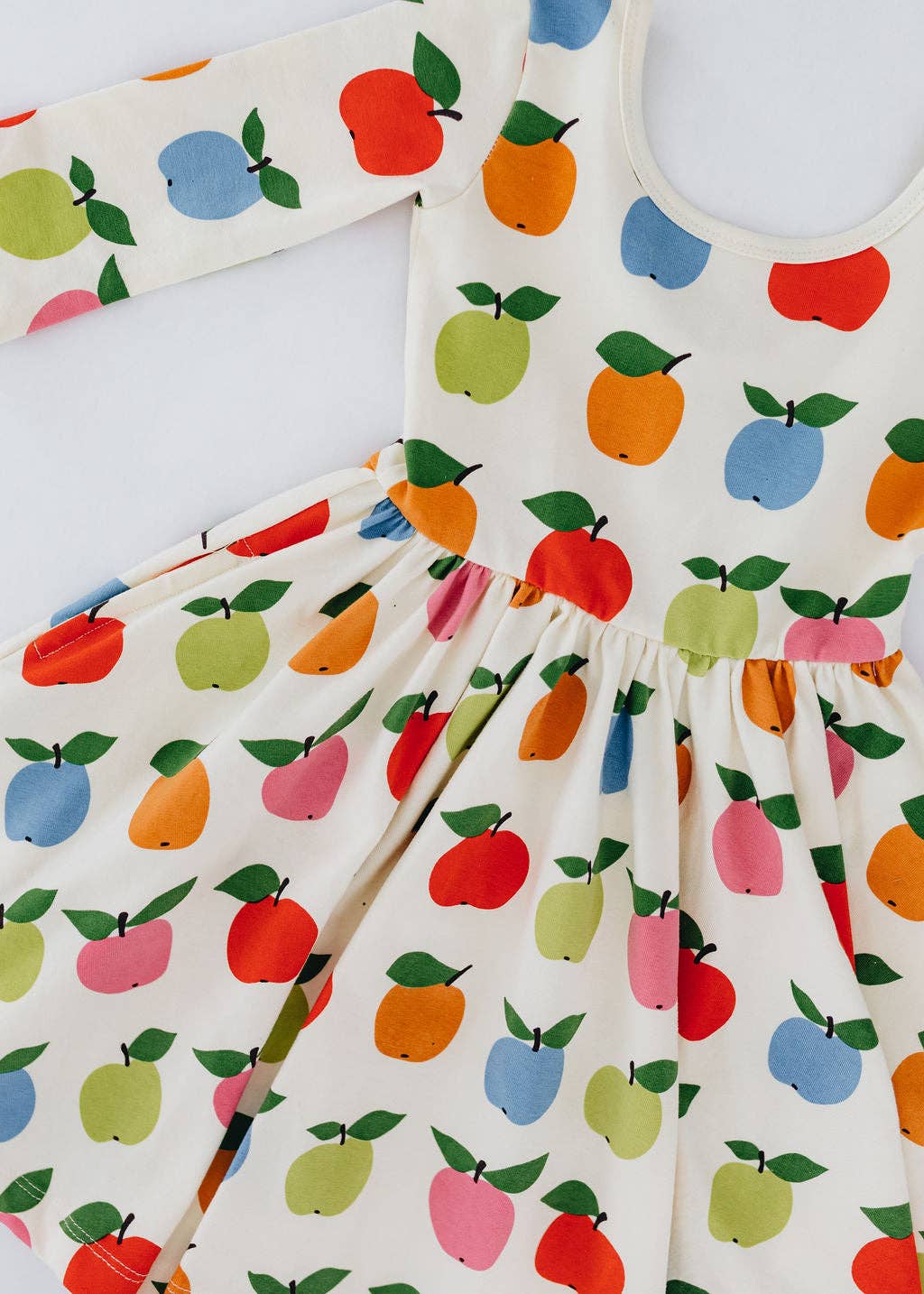 3/4 Sleeve Twirl Dress in Colorful Apples: Apples / 4