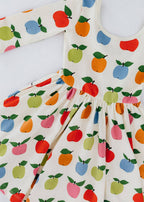 3/4 Sleeve Twirl Dress in Colorful Apples: Apples / 4