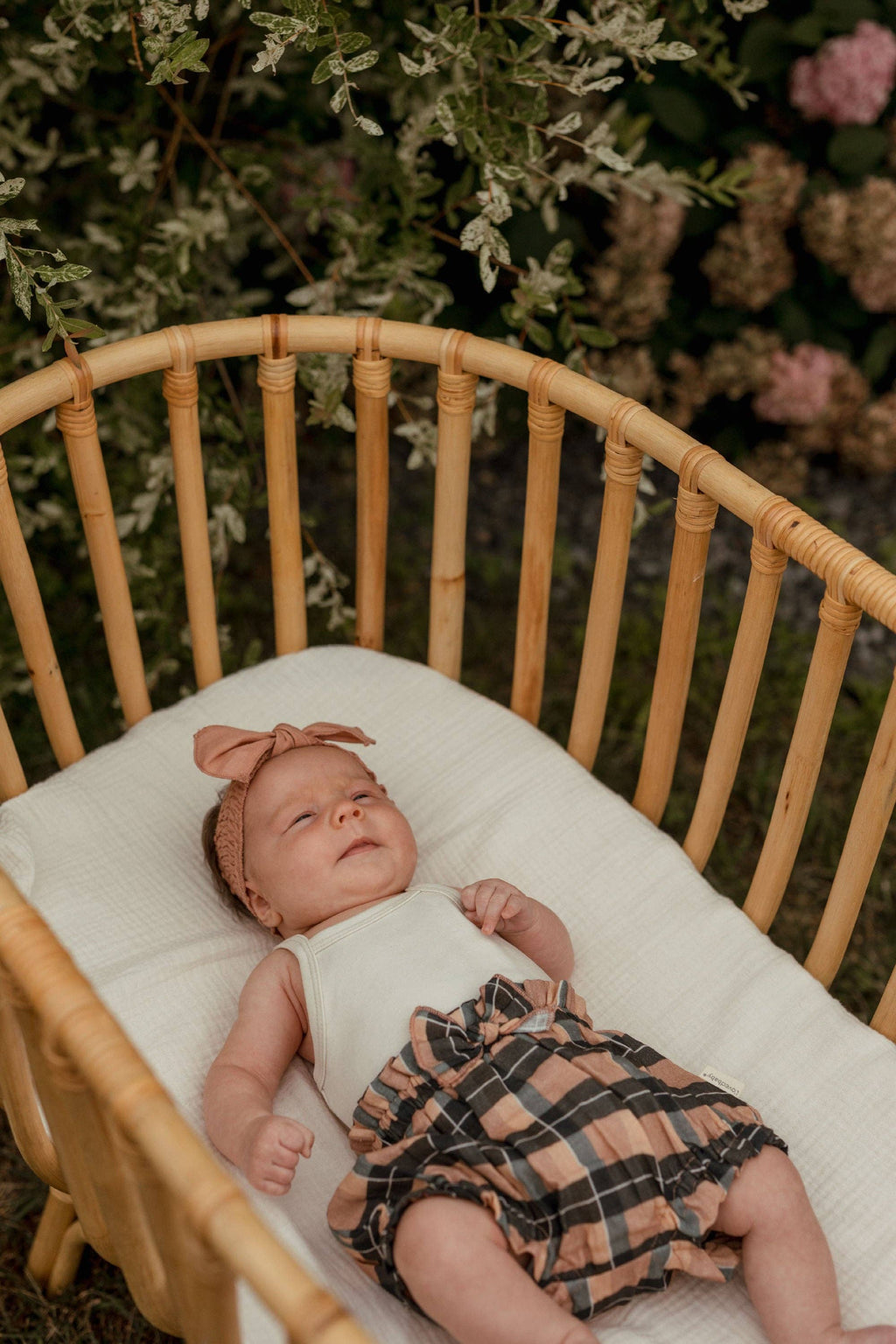 Adobe Chia Plaid | Organic Muslin Ruffle Bloomer: 6-9m