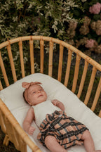 Adobe Chia Plaid | Organic Muslin Ruffle Bloomer: 3-6m