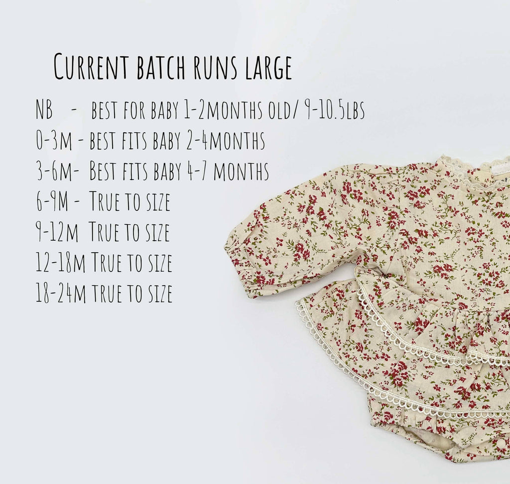 Bella Floral Romper: 2pc set (romper+bow) / 18-24 months