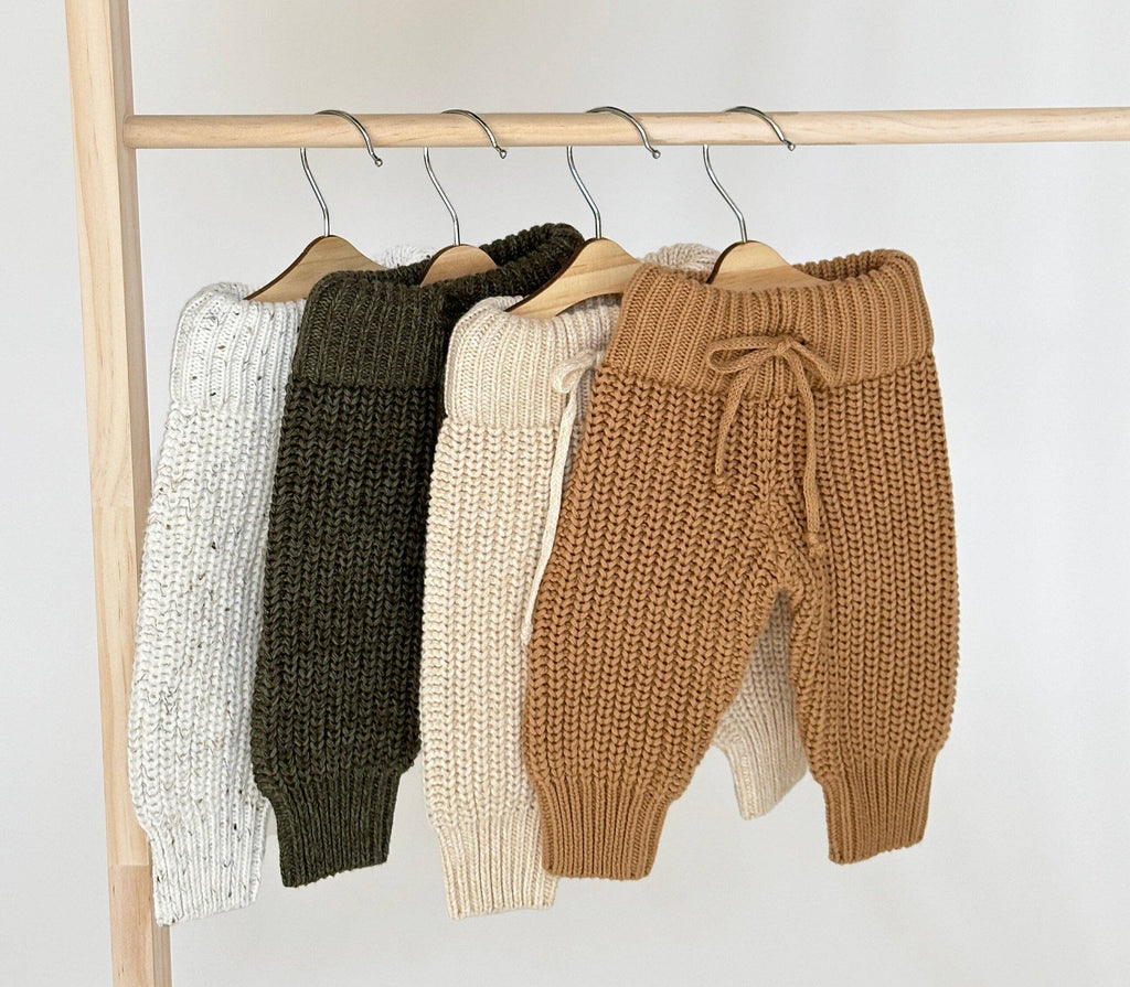 Chunky Braided PANTS: Cream/light rice / 4T